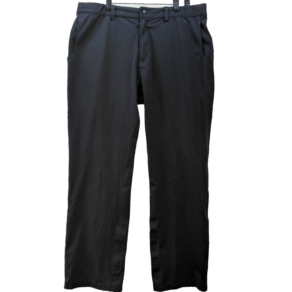 Galway Bay Pants Men 38x32 Black Golf All Weather Straight Leg Performance Chino